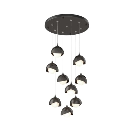 A large image of the Hubbardton Forge 131105 Oil Rubbed Bronze / Natural Iron / Opal