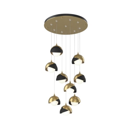 A large image of the Hubbardton Forge 131105 Modern Brass / Black / Opal