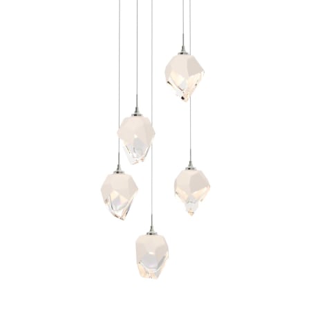 A large image of the Hubbardton Forge 131137 Sterling / White / Clear
