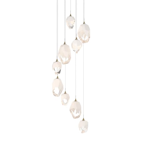 A large image of the Hubbardton Forge 131142 Modern Brass / White / Clear