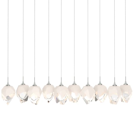 A large image of the Hubbardton Forge 131143 Vintage Platinum / White / Clear