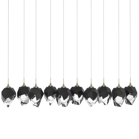 A large image of the Hubbardton Forge 131143 Modern Brass / Black / Clear