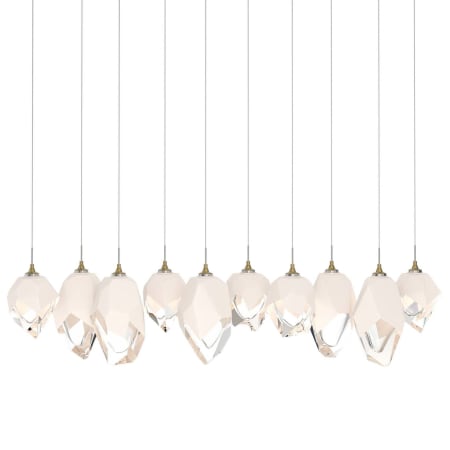 A large image of the Hubbardton Forge 131145 Modern Brass / White / Clear