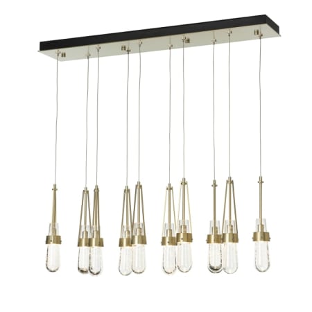 A large image of the Hubbardton Forge 131200 Modern Brass / Clear White Threading