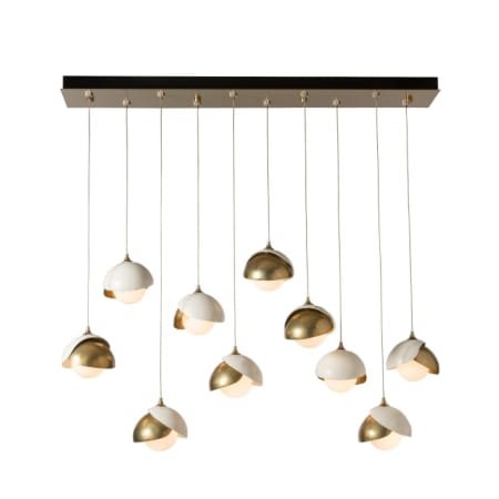 A large image of the Hubbardton Forge 131205-STANDARD Modern Brass / White / Opal