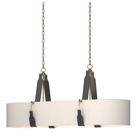 A large image of the Hubbardton Forge 134070 Antique Brass / Black / Flax