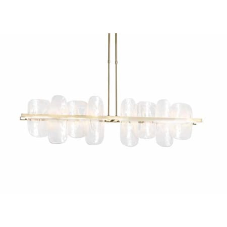 A large image of the Hubbardton Forge 139661-STANDARD Modern Brass / White Swirl