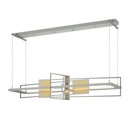 A large image of the Hubbardton Forge 139754-STANDARD Vintage Platinum / Modern Brass