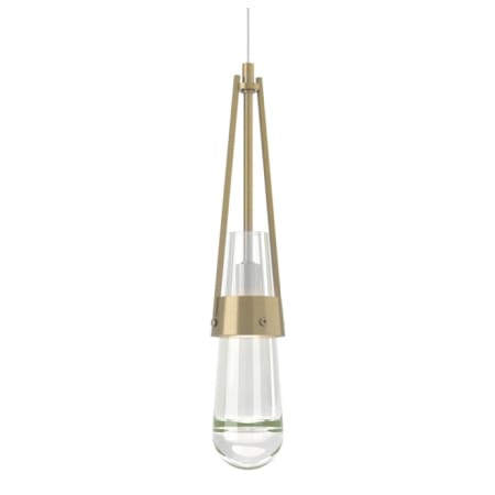 A large image of the Hubbardton Forge 161040-STANDARD Modern Brass / Clear