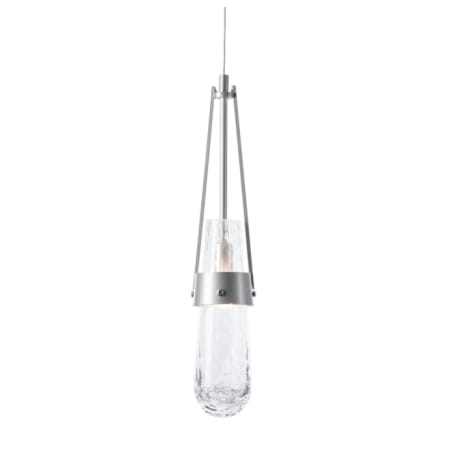 A large image of the Hubbardton Forge 161042 Sterling / Clear Bubble