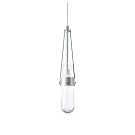 A large image of the Hubbardton Forge 161042 Sterling / Clear White Threading