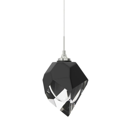 A large image of the Hubbardton Forge 161188 Sterling / Black / Clear