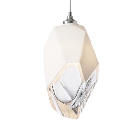 A large image of the Hubbardton Forge 161189 Sterling / White / Clear