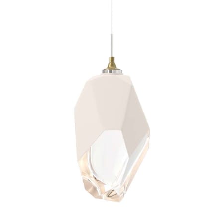 A large image of the Hubbardton Forge 161189 Modern Brass / White / Clear