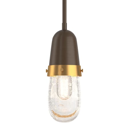 A large image of the Hubbardton Forge 187000 Bronze / Brass / Clear Bubble