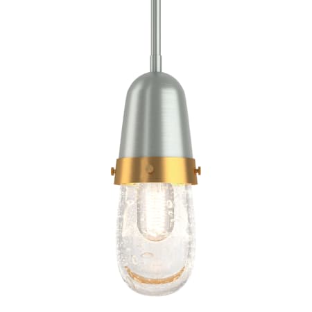 A large image of the Hubbardton Forge 187000 Vintage Platinum / Brass / Clear Bubble