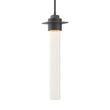 A large image of the Hubbardton Forge 187930 Black / Seeded Clear