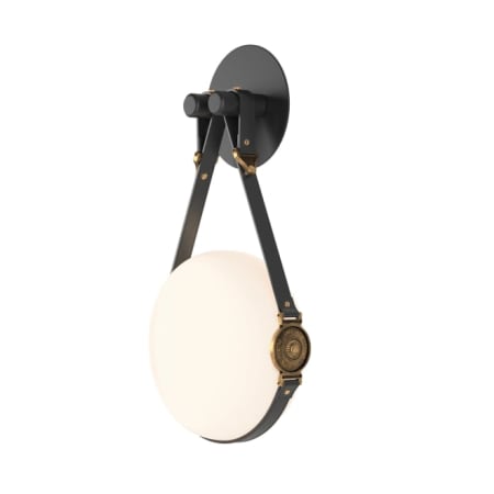 A large image of the Hubbardton Forge 201030 Black / Antique Brass / Black / Branded Plate