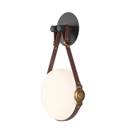 A large image of the Hubbardton Forge 201030 Black / Antique Brass / British Brown