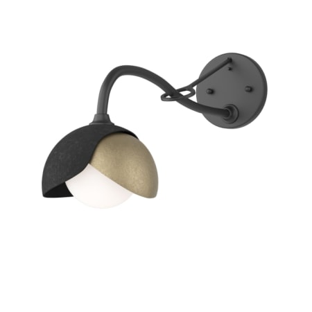 A large image of the Hubbardton Forge 201377 Black / Soft Gold / Opal
