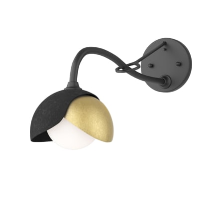 A large image of the Hubbardton Forge 201377 Black / Modern Brass / Opal