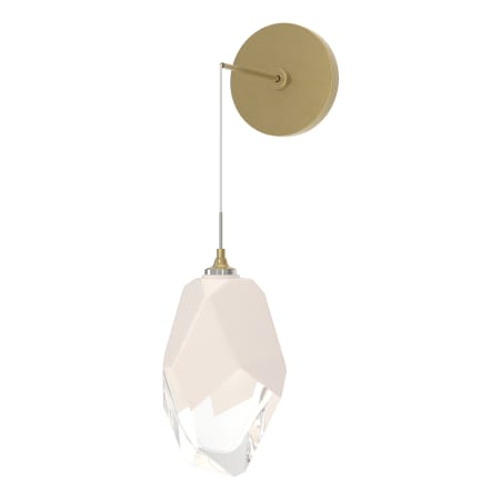 A large image of the Hubbardton Forge 201398 Modern Brass / White / Clear