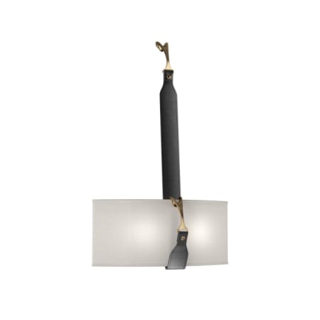 A large image of the Hubbardton Forge 204070 Black / Antique Brass / Black / Flax