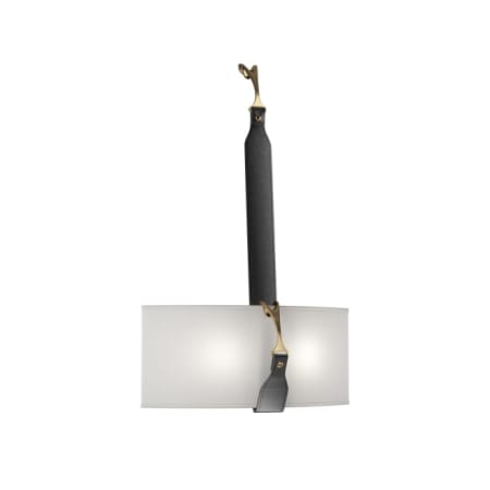 A large image of the Hubbardton Forge 204070 Black / Antique Brass / Black / Natural Anna