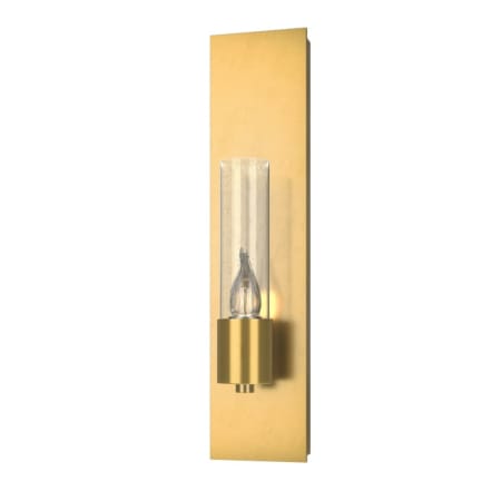 A large image of the Hubbardton Forge 204420 Modern Brass / Seeded Clear
