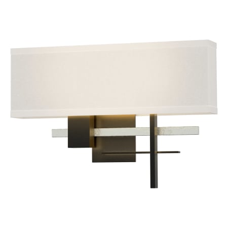 A large image of the Hubbardton Forge 206350 Black / Vintage Platinum / Flax