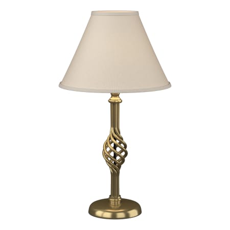 A large image of the Hubbardton Forge 265101 Modern Brass / Natural Linen