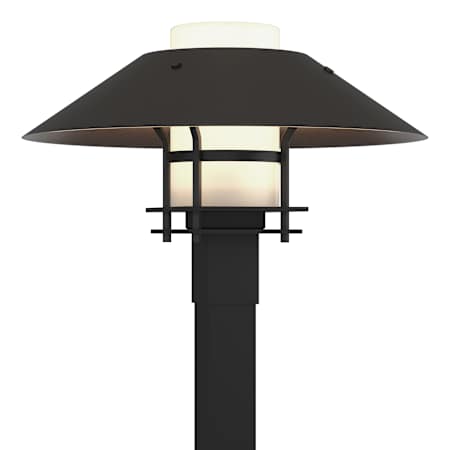 A large image of the Hubbardton Forge 344227 Coastal Black / Coastal Oil Rubbed Bronze / Opal