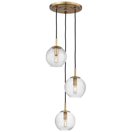 A large image of the Hudson Valley Lighting 2033 Aged Brass / Clear