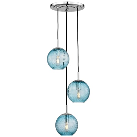 A large image of the Hudson Valley Lighting 2033 Polished Chrome / Blue