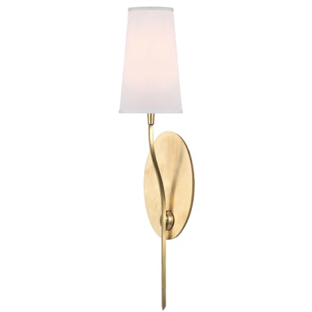 A large image of the Hudson Valley Lighting 3711 Aged Brass / White Silk Shades