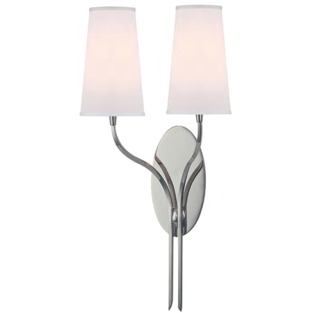 A large image of the Hudson Valley Lighting 3712 Polished Nickel / White Silk Shades