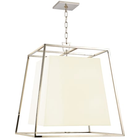 A large image of the Hudson Valley Lighting 6924 Polished Nickel / White Silk Shades