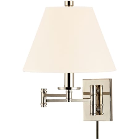 A large image of the Hudson Valley Lighting 7721 Polished Nickel / White Silk Shades