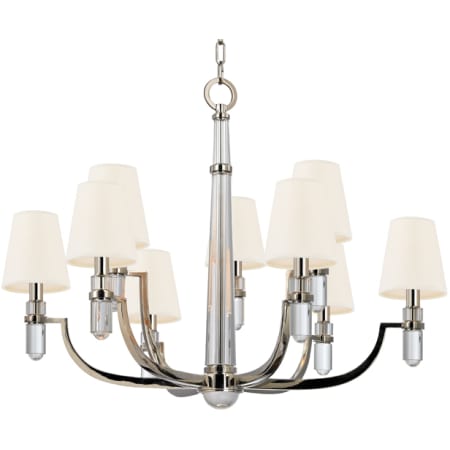 A large image of the Hudson Valley Lighting 989 Polished Nickel / White Silk Shades