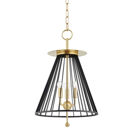 A large image of the Hudson Valley Lighting 1014 Aged Brass / Black