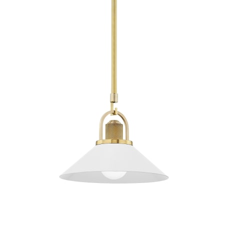 A large image of the Hudson Valley Lighting 2613 Aged Brass / White