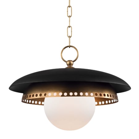 A large image of the Hudson Valley Lighting 3317 Aged Brass / Black