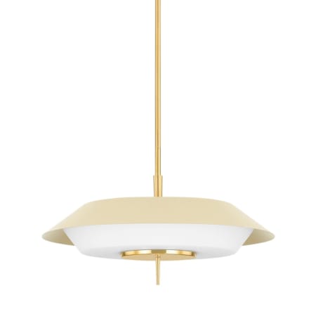 A large image of the Hudson Valley Lighting 4304 Aged Brass / Soft Sand