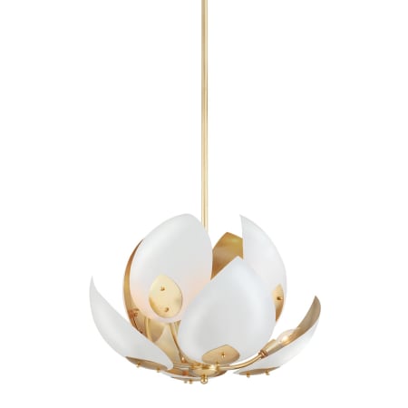 A large image of the Hudson Valley Lighting 5708 Gold Leaf / White