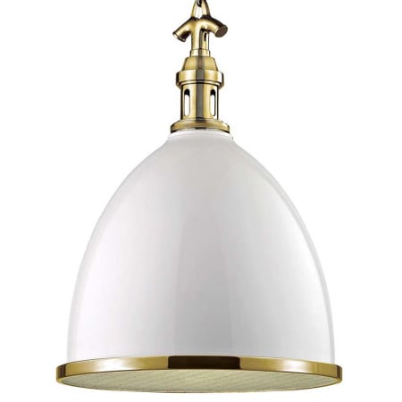 A large image of the Hudson Valley Lighting 7714 White / Aged Brass