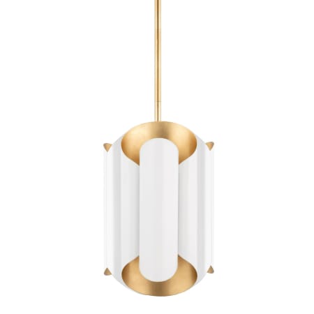 A large image of the Hudson Valley Lighting 8513 Gold Leaf / White