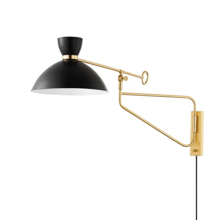 A large image of the Hudson Valley Lighting 8514 Aged Brass / Soft Black
