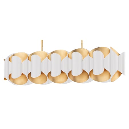 A large image of the Hudson Valley Lighting 8546 Gold Leaf / White