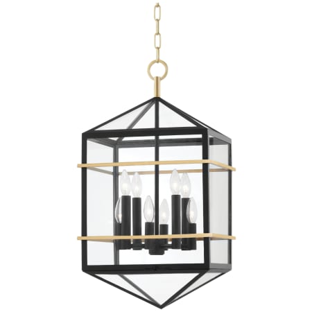 A large image of the Hudson Valley Lighting 9015 Aged Brass / Black