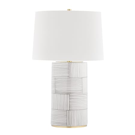 A large image of the Hudson Valley Lighting L1376 Aged Brass Stripe Combo / White